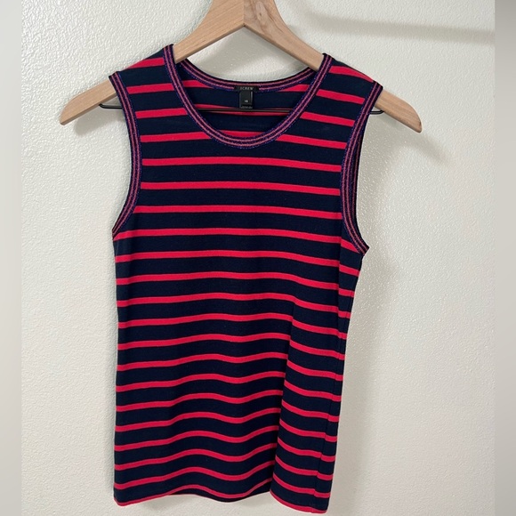 J.Crew Metallic-Trim Striped Shell XS - Picture 3 of 8